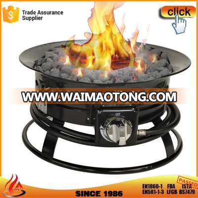 CSA Certificated Portable Outdoor Gas Fire Pit with metal lid