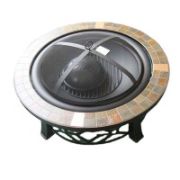 Home Patio outdoor warming slate surround garden Fire Pit Outdoor