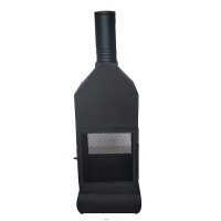 black finish steel outdoor fireplace modern chimeneas patio heater