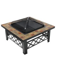 rectangular fire pit table aet modern fireplace heater